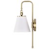 Nuvo Dover 1-Light Wall Sconce - White with Vintage Brass 60/7446